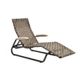 "Stylish Outdoor Woven Chaise Lounge with Adjustable Backrest"
