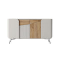 Modern Minimalist Sideboard with Wood Accents and Sleek Design