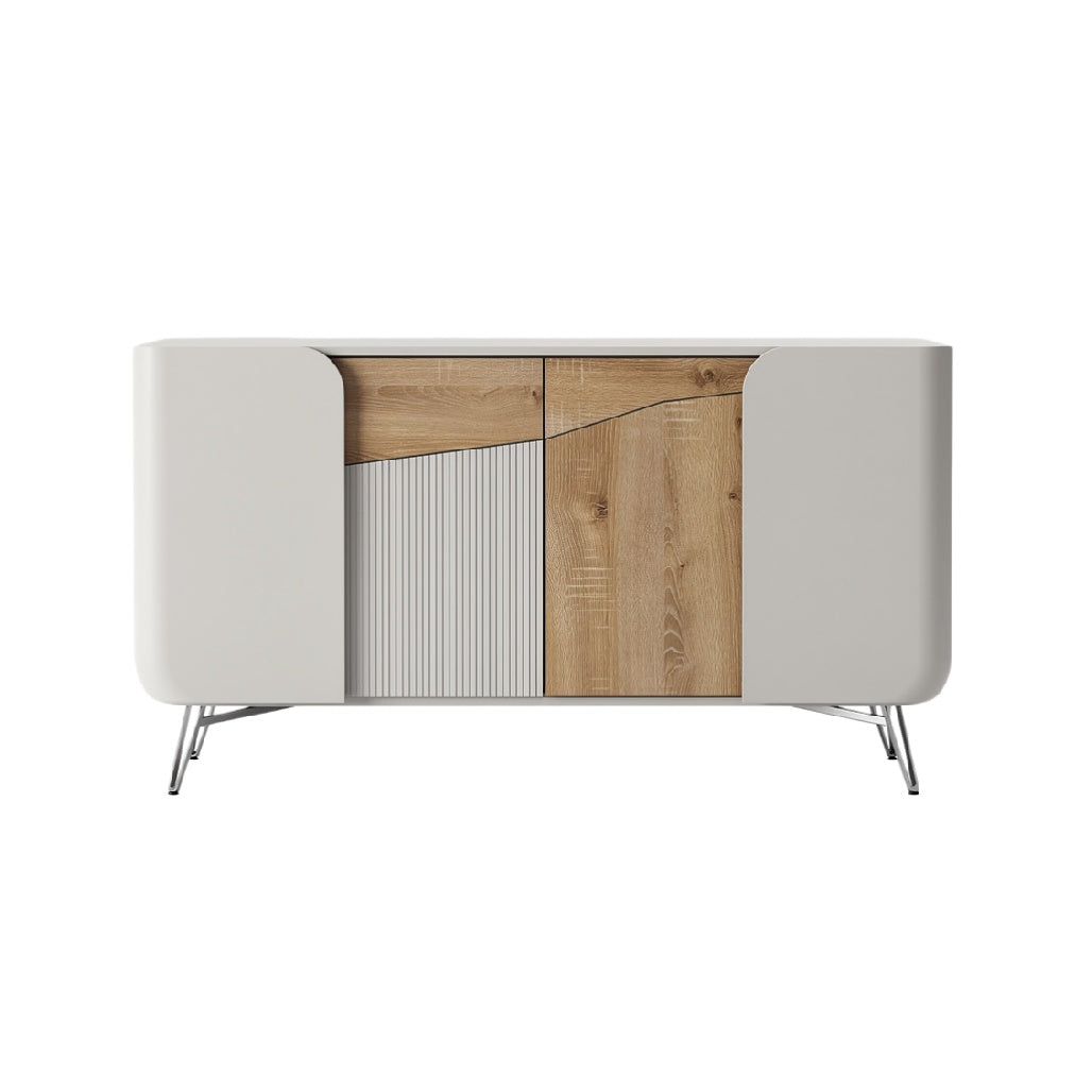Modern Minimalist Sideboard with Wood Accents and Sleek Design